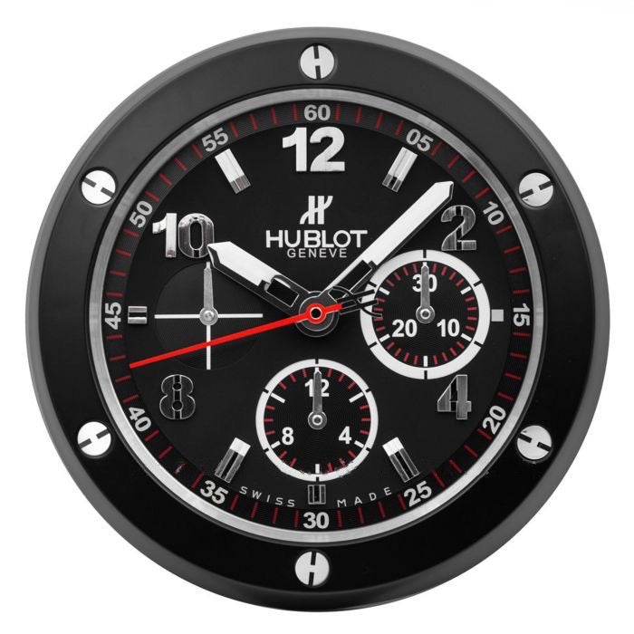 Big Bang Black Wall Clock Replica - Luxury Steel Clock with Quartz Movement