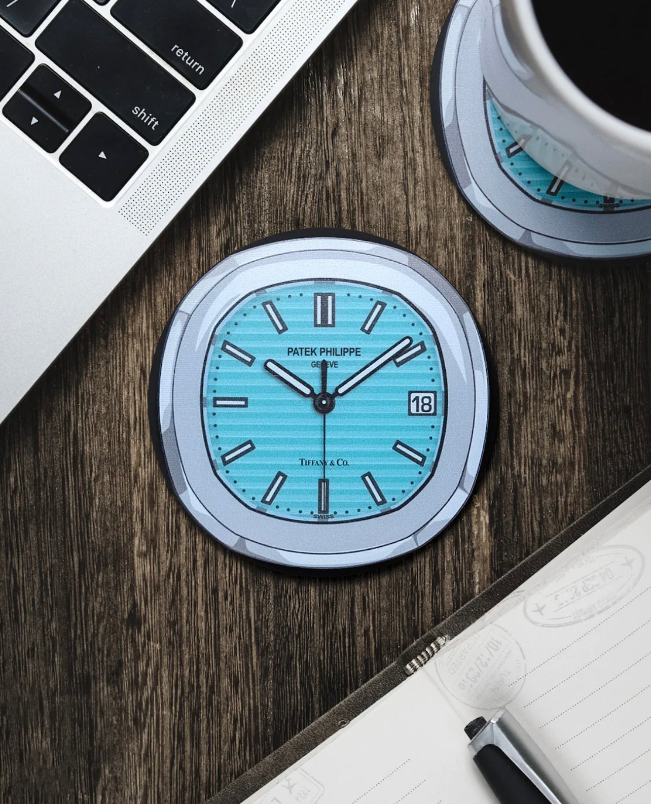 Sous-verre Nautilus 5711 Tiffany en Silicone Anti-dérapant pour Amateurs de Montres