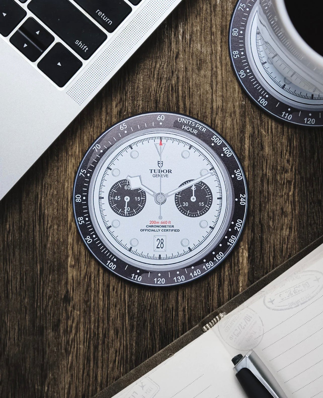 Sous-verres en Silicone pour Passionnés de Montres - Blanc Tudor BB Chrono