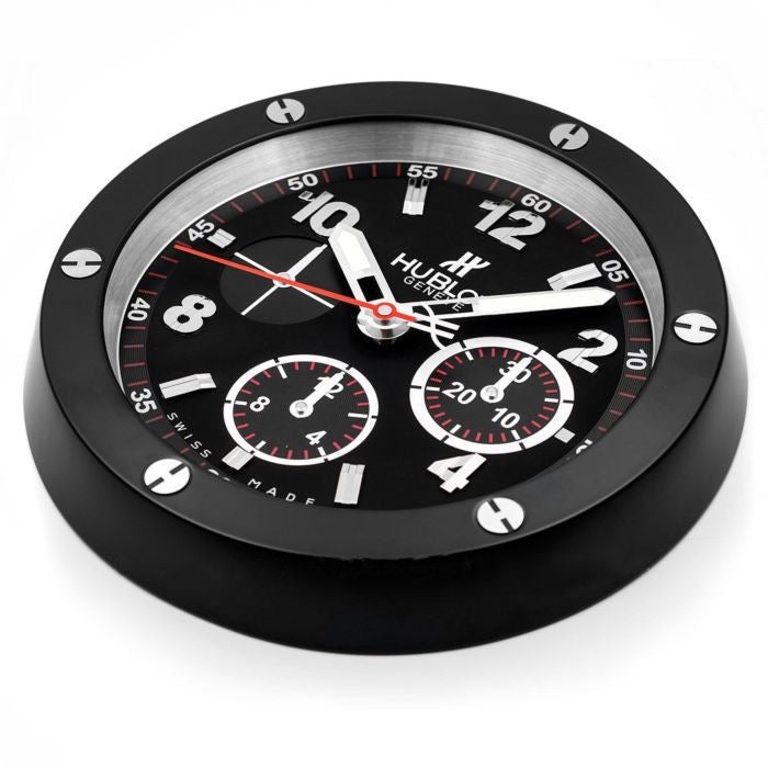 Big Bang Black Wall Clock Replica - Luxury Steel Clock with Quartz Movement